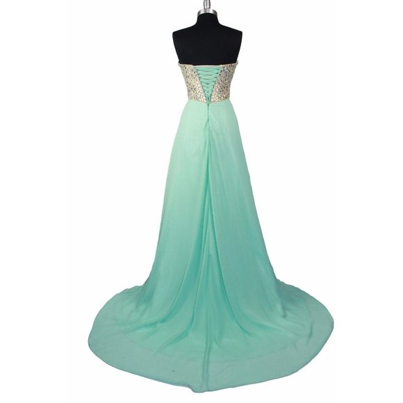 Women's Long Dress Chiffon Evening Party Formal Bridesmaid Prom Ball Gown Dress - Picture 3 of 5